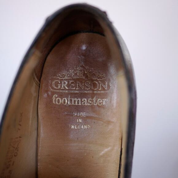 Vintage Grenson Footmaster Black Pebble Grain Leather Sole Loafers ENGLAND 7 40 main image 4